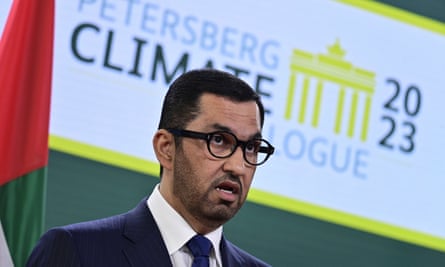Sultan Ahmed Al Jaber, at the Petersberg Climate Dialogue in Berlin, Germany, on 3 May