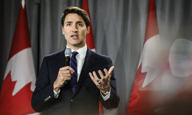 Justin Trudeau speaks at a Liberal fundraising event in Mississauga, Canada, on 26 March. 