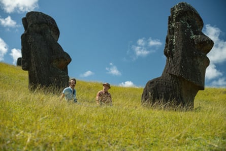 Rockwell and Malkovich on Easter Island.
