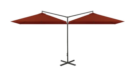 Berkfield Double Parasol with Steel Pole in terracotta