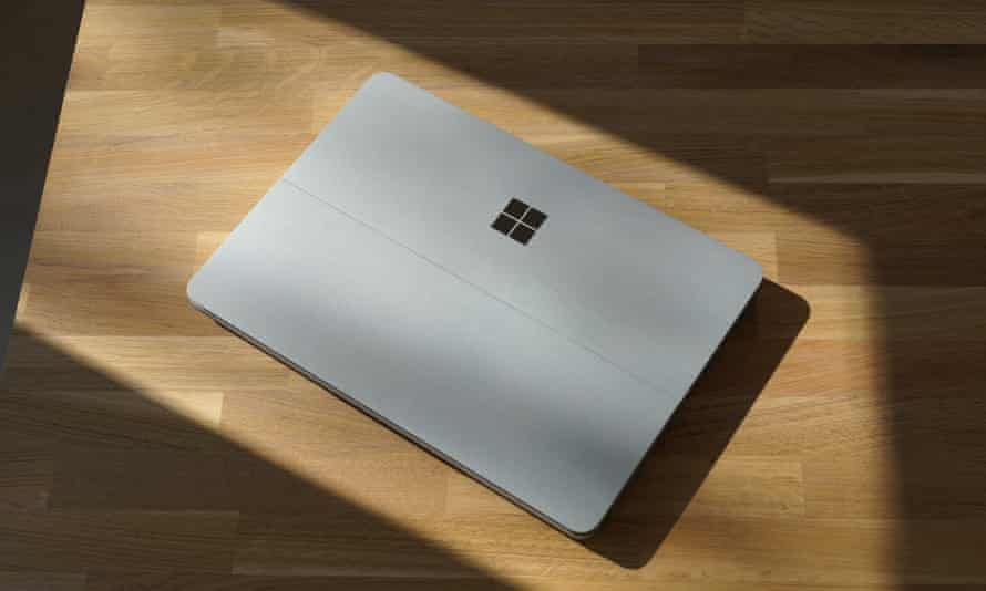 The Surface Laptop Studio closed on a desk