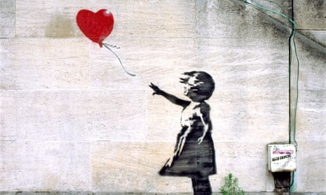 Banksy’s girl with balloon graffiti