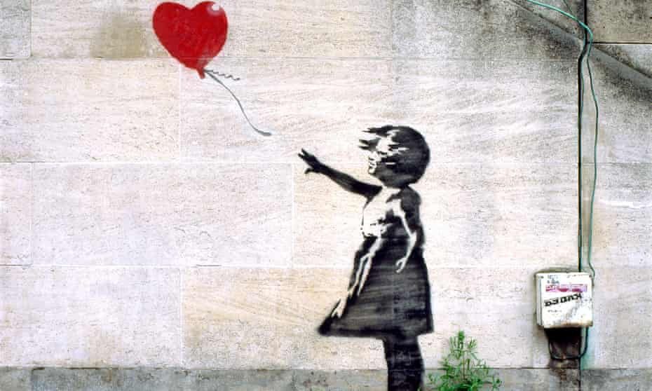 Banksy Stencil Soars Past Hay Wain As Uk S Favourite Work Of Art Banksy The Guardian Banksy Stencil Soars Past Hay Wain As Uk S Favourite Work Of Art Banksy The Guardian
