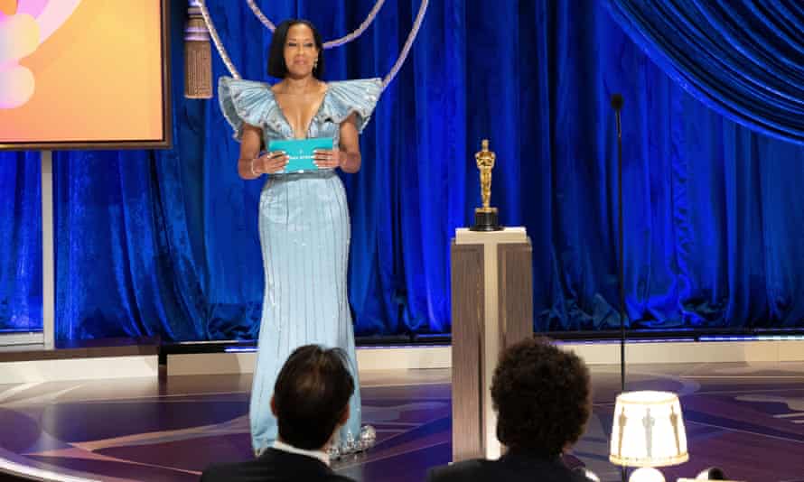 Regina King introducing the ceremony