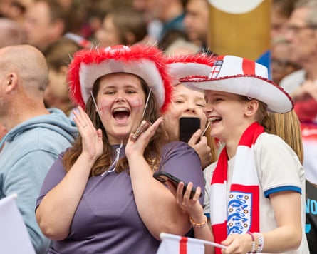 Two England fans on the Mall