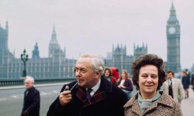 Harold Wilson and his wife Mary campaigning before the 1974 general election