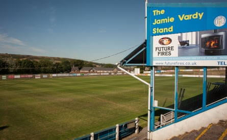 The Jamie Vardy stand at Stocksbridge Park Steels FC’s ground.