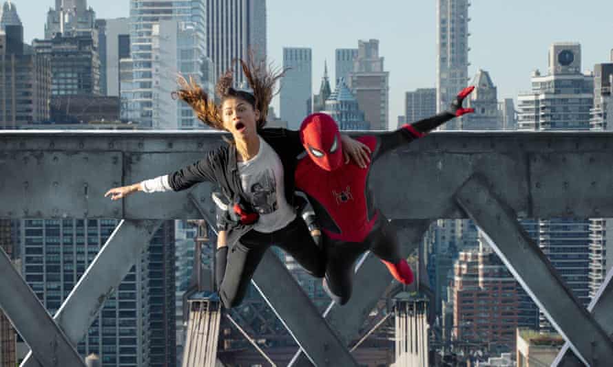Spin city … Zendaya and Tom Holland in Spider-Man: No Way Home.