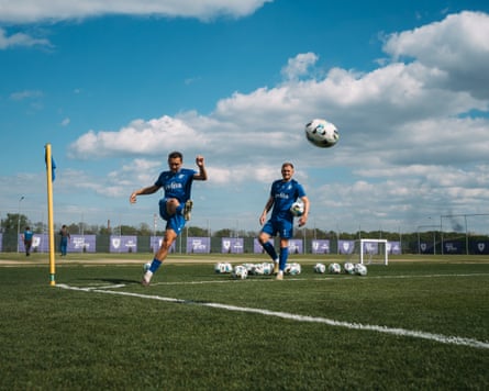LNZ Cherkasy players photographed during training
