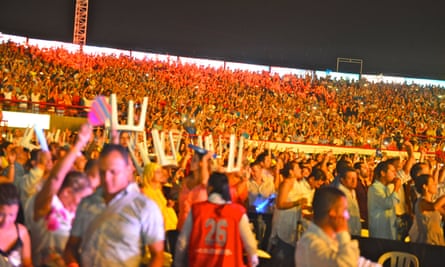 Crowd at the Ronda del Concurso stadium, Valledupar, Colombia.