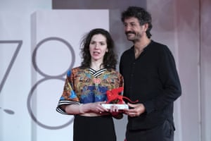 The director George Chiper Lillemark and writer-director Monica Stan receive the Lion of the Future award for a debut film for Imaculat
