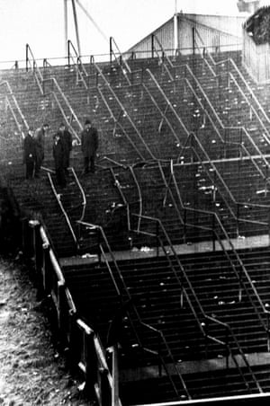 The aftermath of the stadium crush at Ibrox on 2 January 1971.