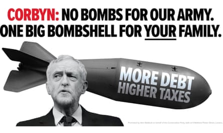 The Conservatives’ poster warning of a Corbyn ‘tax bombshell’.