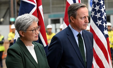 Foreign minister Penny Wong and Britain's foreign secretary David Cameron in Adelaide