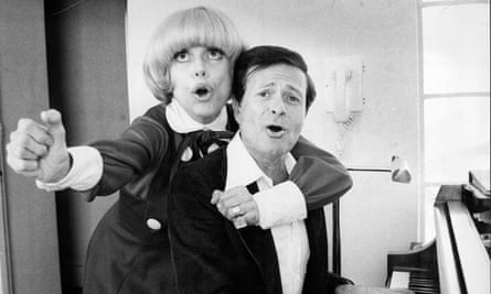 Jerry Herman and Carol Channing rehearsing for Hello, Dolly! in 1978.