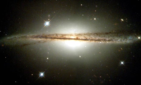 An image of a galaxy in the constellation Hydra taken by the Hubble space telescope