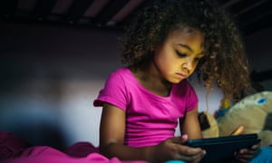 Child looking at tablet