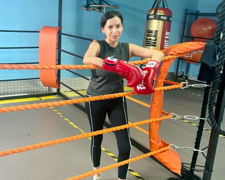 Kia after a session at Mickey's Boxing Gym, 2023