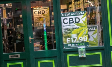 CBD products on sale in a Blackpool health food shop
