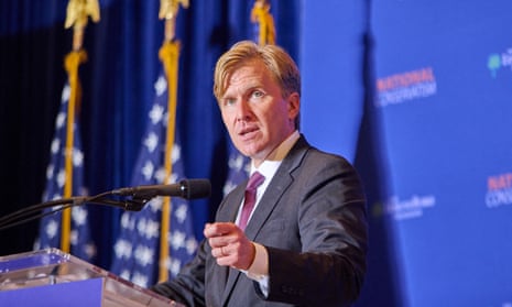 Elbridge Colby speaking at a conference in Washington DC in 2024.
