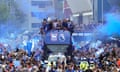 Ipswich Town supporters turned out in force to celebrate with their heroes, who celebrated their Premier League return with an open-top bus tour