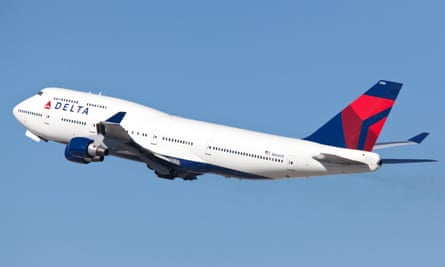 A Delta Air Lines Boeing 747 in flight