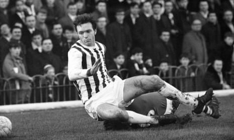 Jeff Astle, pictured in action for West Brom against Arsenal in December 1968, died in 2002 but a 2014 autopsy uncovered the presence of chronic traumatic encephalopathy.