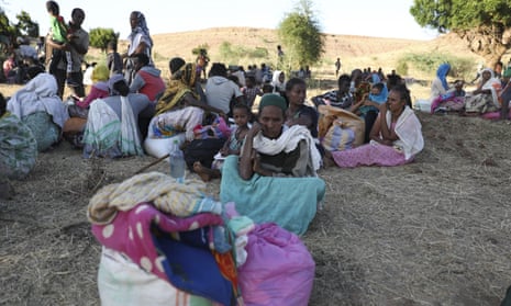 Ethiopian refugees gather in Qadarif region, eastern Sudan
