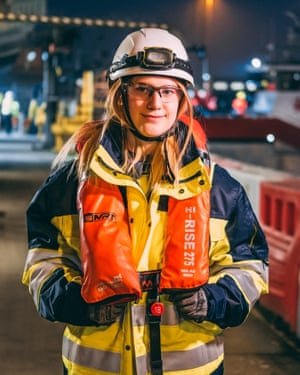 Jasmine Allen in a lifejacket and hard hat