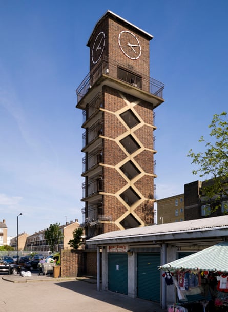 Chrisp Street market clock tower.