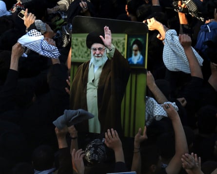 Iraqis mourn Iranian Supreme Leader Ali Khamenei's death after US-Israeli strikesepa12787872 Iraqi Shiite mourners carry portraits of the late Iranian Supreme Leader Ayatollah Ali Khamenei during a symbolic funeral procession in the Sadr City district of Baghdad, Iraq, 01 March 2026. Following the official confirmation of Khamenei's death in a joint US-Israeli airstrike on 28 February, the Iraqi government declared a three-day period of national mourning. EPA/CEERWAN AZIZ