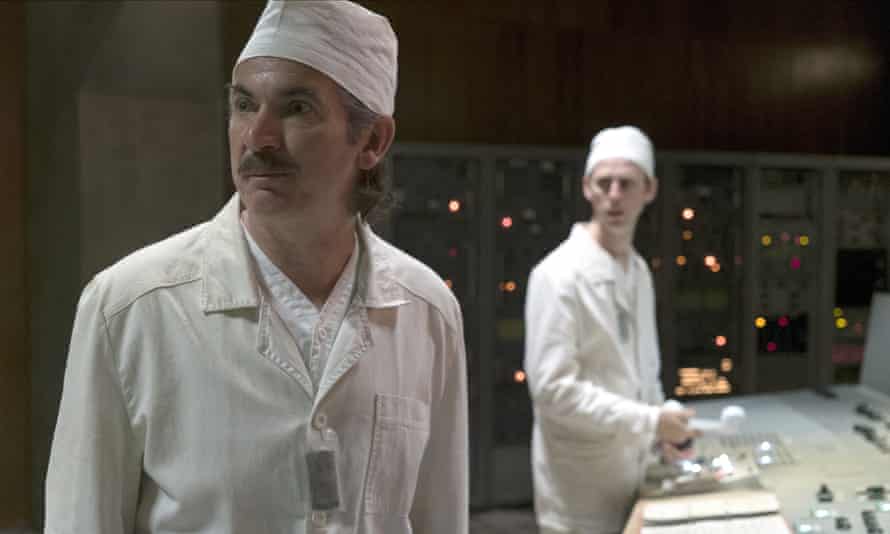Paul Ritter, left, and Robert Emms in Chernobyl, 2019.