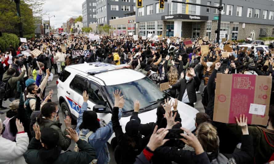 Ohio State students gather to protest the police shooting of Ma’Khia Bryant in Columbus in April.