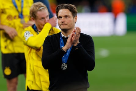 Borussia Dortmund manager Edin Terzic applauds the fans following his side’s defeat in the 2024 Champions League final against Real Madrid.