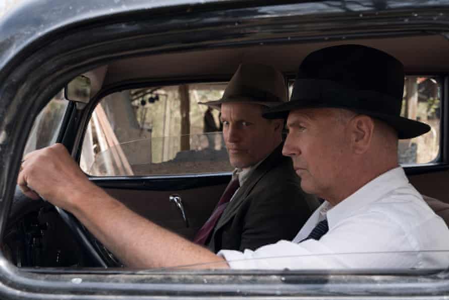 Woody Harrleson and Kevin Costner in The Highwaymen