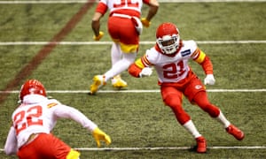 Kansas City Chiefs cornerback Bashaud Breeland (21) during practice ahead of the Super Bowl.