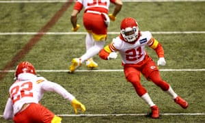 Kansas City Chiefs cornerback Bashaud Breeland (21) during practice ahead of the Super Bowl.