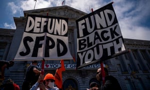 Protesters rally during a Juneteenth celebration in San Francisco.