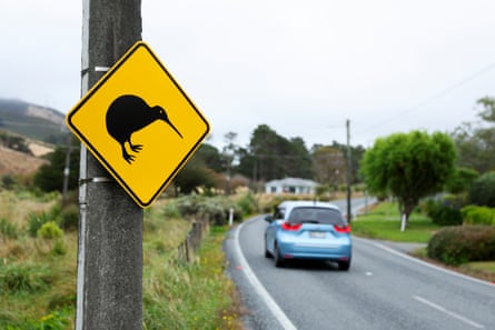 A roadside kiwi sign in Mākara.