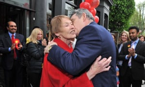 Vote winner: at a Labour Party meeting with Gordon Brown in 2010.
