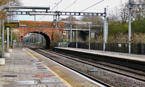 A deserted Twyford railway station during strike action on 6 January 2023