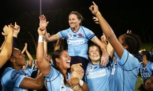 New South Wales players celebrate after winning the Super W grand final