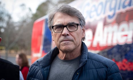 Rick Perry, pictured while campaigning for a Republican Senate candidate in Georgia in January 2021.