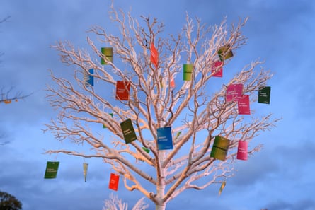 Wish Tree in Kew, London. Visitors made 'a wish for nature' ahead of the Cop15 rally in December