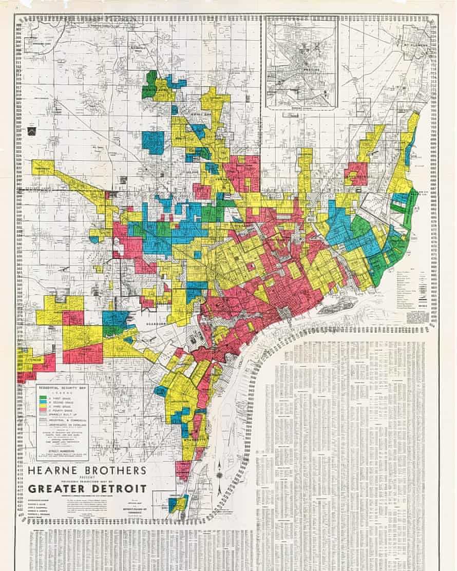The FHA Housing Map for Detroit circa 1939.