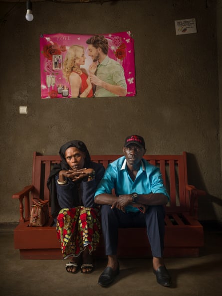 Epiphanie Mukamazimpaka (on left), whose family were killed during the Rwandan genocide by men including Jean Baptiste Sibomana (on right)