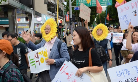 Soyoung Lee at a climate protest in September