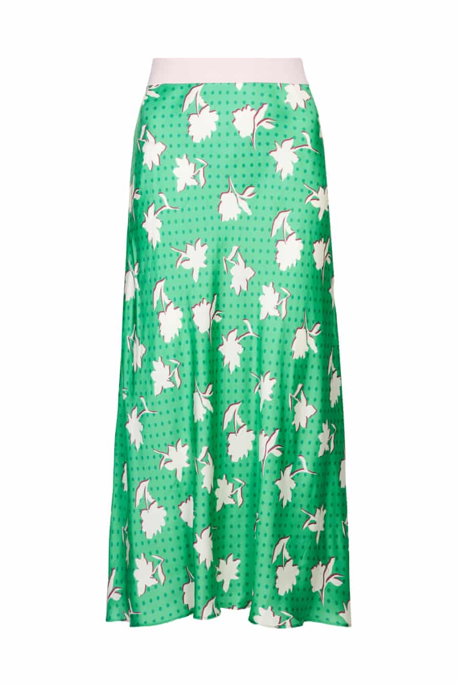 Green floral skirt by Mirla Beane