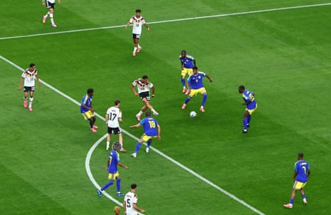 Germany's Felix Nmecha scores their first goal.
