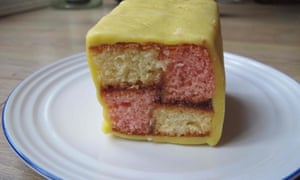 Geraldene Holt’s vanilla-and-rose battenberg.